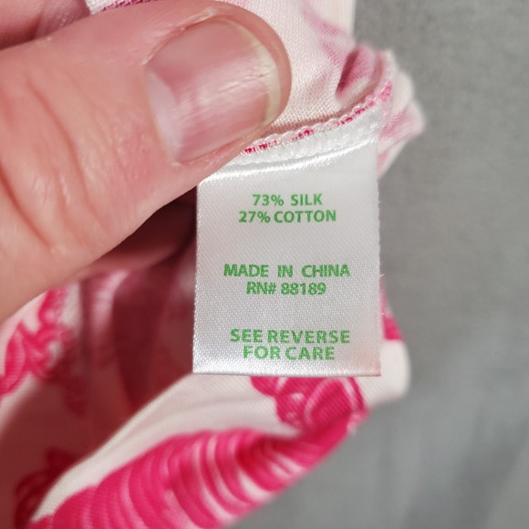 Lilly Pulitzer Patty Dress Womens M Pink Shells Anchors Silk Blend Resort Beach - Picture 8 of 9